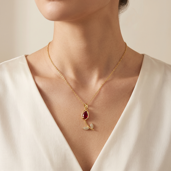 Crimson Rose Necklace