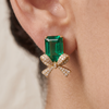 Emerald Bow Earrings
