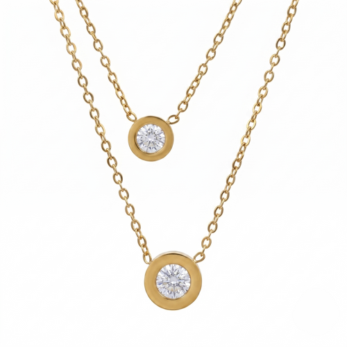 Halo Bezel Necklace